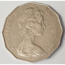 AUSTRALIA 1979 . FIFTY 50 CENTS COIN . DOUBLE BAR . CIRCULATED